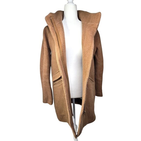 J. Crew Stadium Cloth Nello Gori Women's Cocoon Coat Tan - Picture 3 of 10